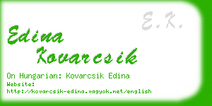 edina kovarcsik business card